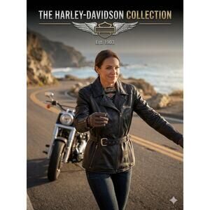 Vintage Harley-Davidson Women's Belted Heavyweight Leather Jacket Sz. L